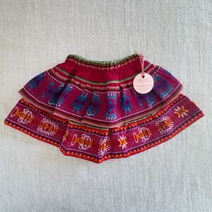 NWT Folklore Red Tiered Skirt 2/3